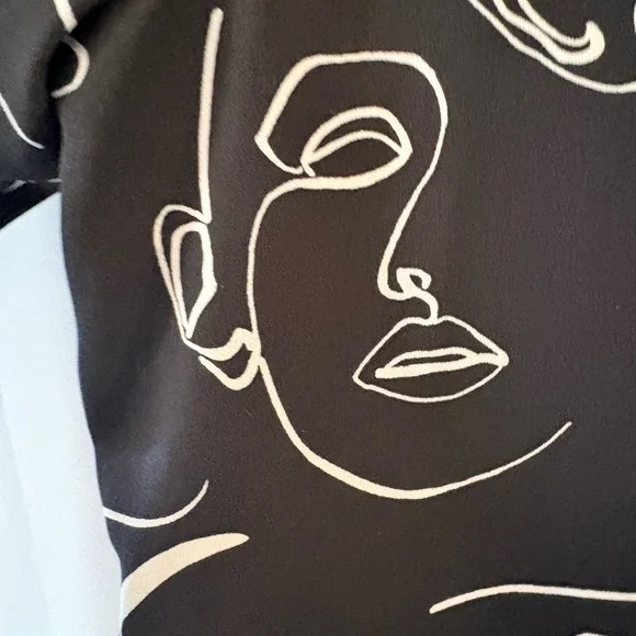 Eloquii Black and Cream Artistic Blouse - Picture 4 of 4